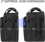 EMPSIGN Laptop Case Briefcase, 17.3 Inch Laptop Bag Expandable Messenger Bag for Men & Women Water Repellent, RFID Blocking Shoulder Bag Canvas Bag for Work, Business Commute Travel School-Black - Image 3